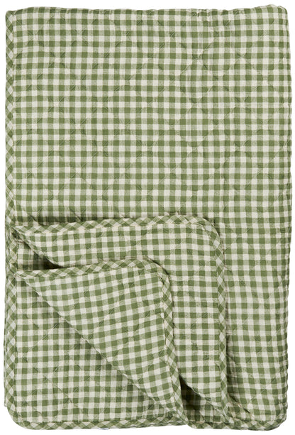 Gewatteerd plaid | Groen geruit | Één persoons | IB Laursen