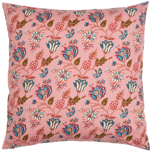 Kussenhoes Gedecoreerd | Roze met blauwe bloemetjes | IB Laursen