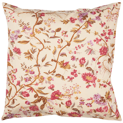 Kussenhoes Gedecoreerd | Beige met paars/roze bloemetjes | IB Laursen